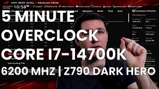 5 Minute Overclock Core i714700K to 6200 MHz [upl. by Colpin882]