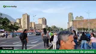 Así fue la escaramuza de motorizados contra familiares de presos [upl. by Kinnon]