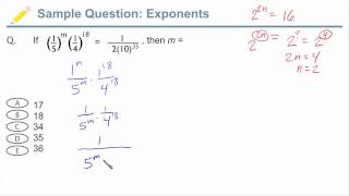 GMAT Exponents  Sample GMAT Question with Exponents [upl. by Yobybab99]