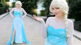 DIY ELSA FROZEN COSTUME  ADULT amp CHILD [upl. by Laon322]