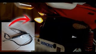 ▶️⚠️MIRA COMO INSTALAR DIRECCIONALES LED A MOTO ITALIKA  italika 125z modificada 2024 [upl. by Ruford761]