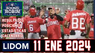 LIDOM ⚾ Resultados Posiciones Calendario 110124 Round Robin jornada 10 Leones y Estrellas ganaron [upl. by Cari421]