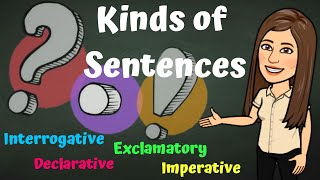 KINDS OF SENTENCES Declarative Imperative Interrogative Exclamatory [upl. by Leod]