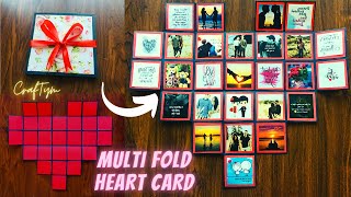 Photo Card Gift Idea  Multi Fold Heart Card  DIY HANDMADE VALENTINES DAY CARD IDEA DIY PHOTO CARD [upl. by Corrine]