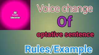 Voice change of optative sentence।। active to passive voice [upl. by Astraea]