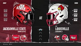 Jacksonville State vs 22 Louisville 9724 Simulation College football 25 [upl. by Rudy]