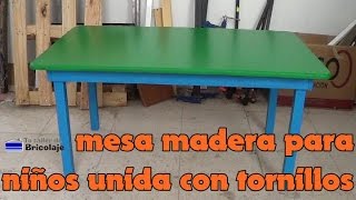 Cómo hacer una mesa de madera para niños con tornillos [upl. by Cantu286]