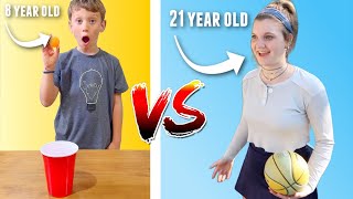 All Sports TRICK SHOT BATTLE vs 8 Year Old [upl. by Kaitlyn]