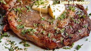 RIB EYE STEAK EASY RECIPE [upl. by Nalad]