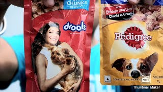 Drools Chunks Gravy VS Pedigree Chunks GravyHonest Dog feed review [upl. by Ebonee]