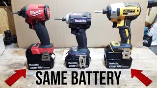 3 Impact Driver Brands 1 Brand of Battery  WHICH TOOL BRAND IS REALLY THE BEST Makita VS The Rest [upl. by Ayim]