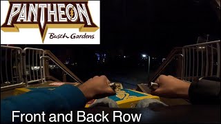 “Pantheon” Busch Gardens Williamsburg On Ride Front Row and Back Row Christmas Town Edition⚡️🔱 [upl. by Meta]