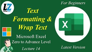 14 MS Excel  Text Formatting and Wrap Text  Excel Zero to Advance excel learning teacher [upl. by Ajani]