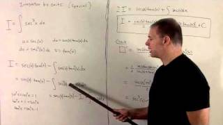 Int by Parts 6  Antiderivative of sec3x [upl. by Itra]