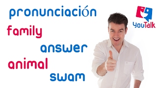 Cómo pronunciar en inglés family answer animal y swam [upl. by Lyrahc550]