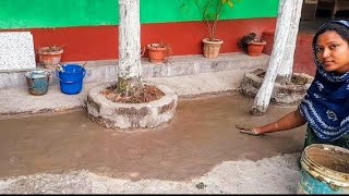 Chikni mitti ka sabai our lipai🏝Gaon ki desi angan🏡angan ko Kar diya chiknavlog mittikaangan [upl. by Neenaej]