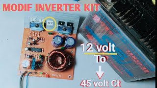 Menaikan tegangan output pada inverter kit audio mobil ‼️ [upl. by Notned]