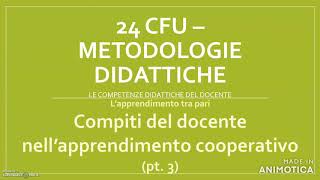 24 CFU  METODOLOGIE DIDATTICHE i compiti del docente nellapprendimento cooperativo pt3 [upl. by Netloc]