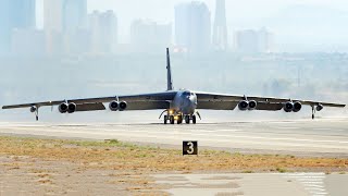 B52 Stratofortress Take Off and Landing US Air Force [upl. by Rehpotsirc809]