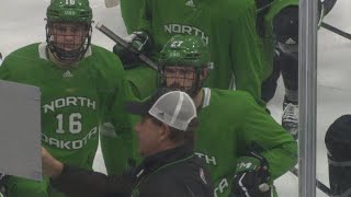 KVLY Sports  UND Hockey gets ready for Augustana  October 2 [upl. by Brogle]