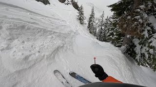 Alpental Shot 6 amp Breakover Double Black Diamond Run March 2023 [upl. by Tamsky]