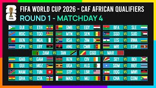 Round 1 Matchday 4 Schedule  FIFA World Cup 2026 CAF African Qualifiers [upl. by Freemon377]