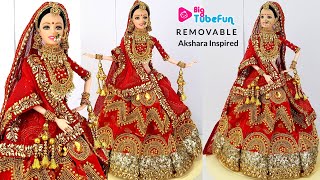 Akshara Pranali Rathod Inspired Barbie Wedding lehenga Indian barbie bridal lehenga and jewellery [upl. by Haram909]