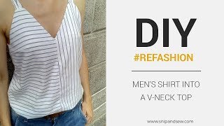 DIYREFASHION Camiseta de tirantes con escote en V  Patrón gratis [upl. by Larimore]