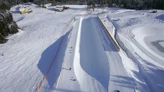 Aerial snow half pipe [upl. by Ecnarepmet]