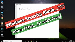 How to fix Windows Security Error  Security at a glance Blank Window  COMPUTER MASTER [upl. by Ayna]