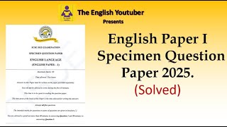 ICSE English Paper 1  Specimen paper 2025  Solved English Language paper with sample Answer [upl. by Wetzell]