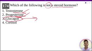 Which of the following is not a steroid hormone1 Testosterone2 Progesterone3 Glucagon4 Cortisol [upl. by Oicatsana]