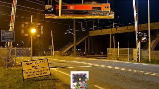 LateNight Tarmac Freight Train Tallington Level Crossing Lincolnshire [upl. by Tuesday]