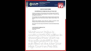 Man sues UUM for RM3 million over electrocution death of daughter in dorm room [upl. by Eidda69]