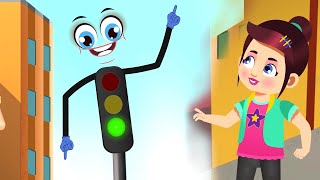 Red Light Green Light  Traffic Light Poem  Nursery Rhymes amp Kids Songs [upl. by Nahtnamas]