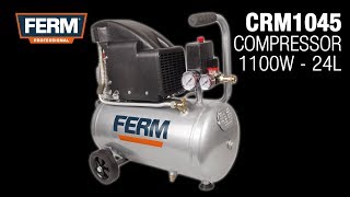 FERM Compressor 1100 Watt  24L  Werkdruk 0 tot 8 bar  CRM1045 [upl. by Iene]