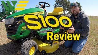 2021 John Deere S100 Riding Mower Review and Walkaround [upl. by Krasner]