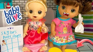 BABY ALIVE Twins Sydney amp Skylar Training Routine 🚽 [upl. by Siegler]