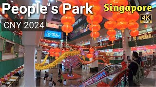 People’s Park Complex Chinatown CNY Night Bazaar and Lights  Singapore Chinese New Year 2024 [upl. by Acinoreb]