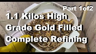 Gold Filled Scrap Complete Refining Part 1of2 [upl. by Nyrhtakyram]