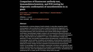 43 Comparison of fluorescent antibody test immunohistochemistry and PCR for neurolisteriosis [upl. by Eniaral]