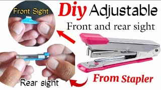 Diy Adjustable Open Sight  Easy tutorial  made from stapler alcoholgun pvcgun [upl. by Miarzim697]