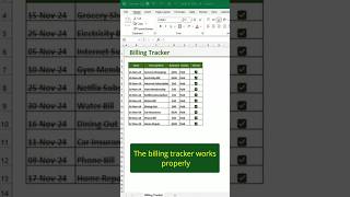 The billing tracker works properly Shorts microsoftexcel excel exceltips [upl. by Ofella]