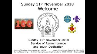 Alloway Parish Church Remembrance Service 11th November 2018 [upl. by Dalia]