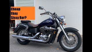 Ebay Sissy Bar Backrest Installation on 2002 Honda Shadow ACE 750 [upl. by Dorcas956]