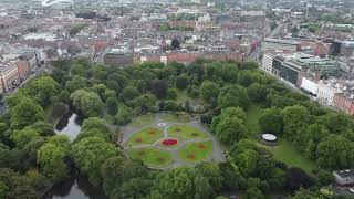 Drone Clips  Stephens Green Dublin City Co Dublin Ireland  HD [upl. by Volotta]