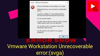 Vmware Workstation Unrecoverable error svga ISBRendererComm2784  100 Error solved  Kidnapshadow [upl. by Lemyt]