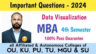 data Visualization Important Questions 2024 MBA IV 4th sem semester imp Systems OU PU [upl. by Eido]