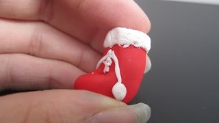 Tuto fimo  chaussette de Noel [upl. by Bomke982]