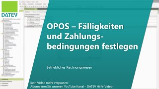 OPOS – Fälligkeiten und Zahlungsbedingungen festlegen [upl. by Schnapp532]